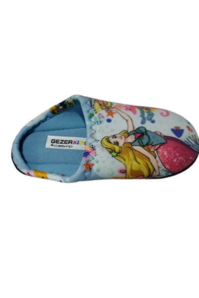 GEZER Kız Çocuk Açık Mavi Okyanus ve Deniz Kızı Figürlü Ev İçi Terlik gzrtr985530