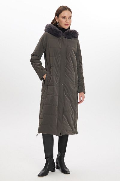 Zühre Fur Hooded Smoked Coat 13379