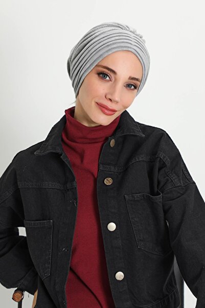 Aisha's Design Pleated Bone,B-13Rb,Grey Melange