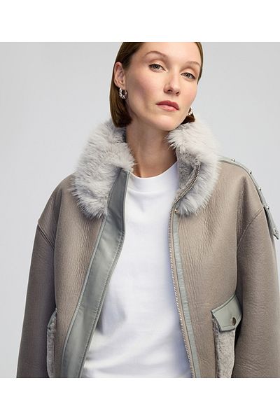 İpekyol Faux Fur Mix Coat