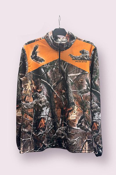 WİDİ HUNTING Forest Pattern - Αγγλικό Setter Printed, Πορτοκαλί φούτερ παραλλαγής
