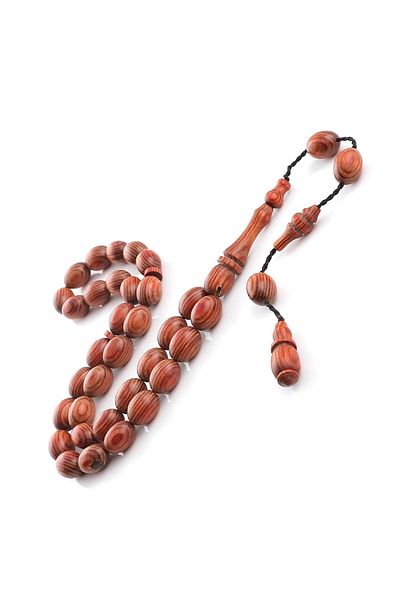 TESBİHCİBABA Red Cherry Camphor Wood Rosary