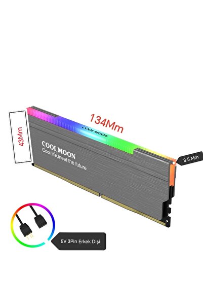 Cool Moon Ram Soğutucu Isı Emici Termal Soğutucu Rgb'li Ddr/ddr2/ddr3/ddr4/ddr5 Yüksek Performanslı