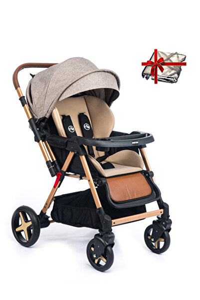 Maxi Taxi Milano Çift Yönlü Bebek Arabası-gold Kahve(YAĞMURLUK HEDİYE)