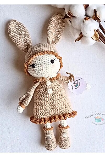 babysera amigurumi Elbiseli Tavşan - Doğal Iplerden El Yapımı Organik Antibak...