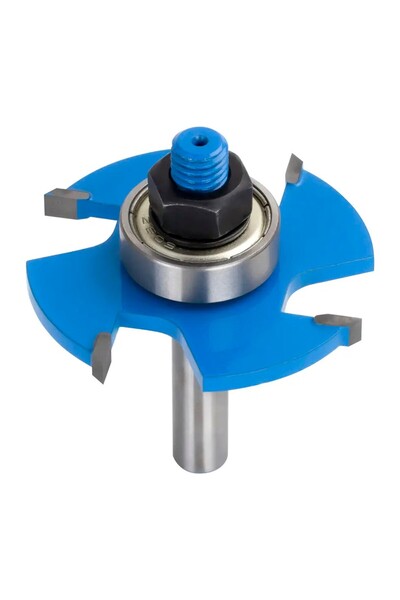 RONİA Ronia Ahşap Freze Bıçağı 03b-50804008 Dört Kanatlı Rulmanlı Yivli Kanal Açma Freze Ucu Sap 8 Mm