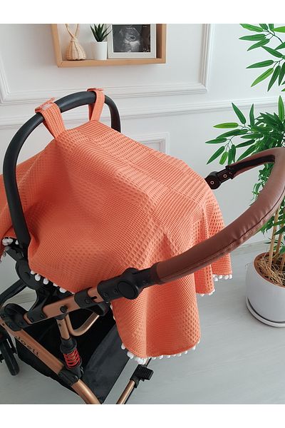 ilkimbebe Waffle Pique Zippered Baby Stroller Cover and Double Sided Baby Stroller Cushion