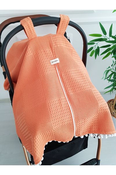 ilkimbebe Waffle Pique Zippered Baby Stroller Cover and Double Sided Baby Stroller Cushion