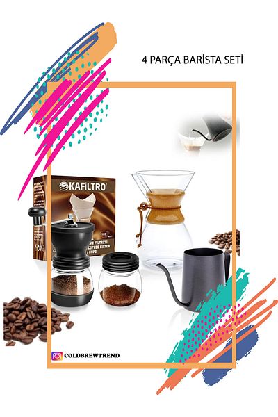 COLD BREW TREND by ugur cadirci Barista Chemex Set (Set of 4) New Year's Gift