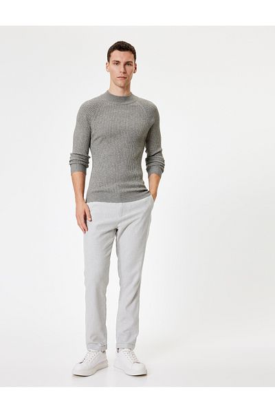 Koton Stand Collar Sweater Knitwear Basic Long Sleeve