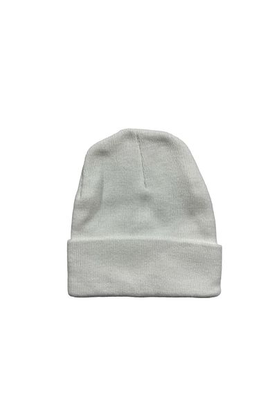 Melodi Scarf White Unisex Winter Basic Beret - Folded