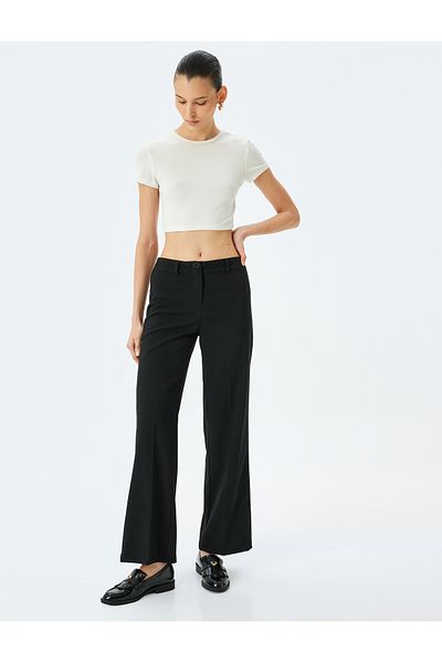 Koton Classic Cut Regular Fit Straight Leg Fabric Trousers