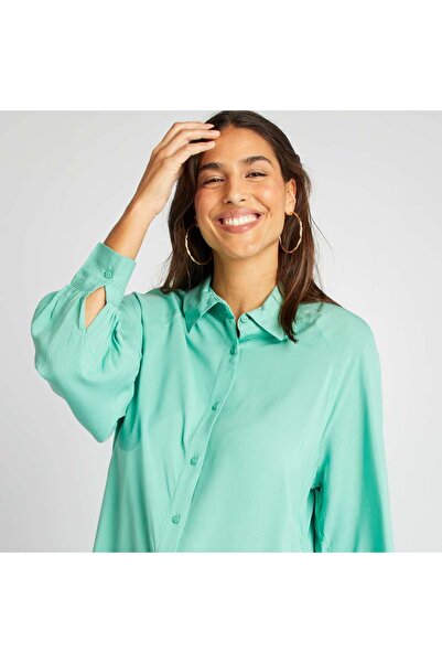 KIABI Long flowing shirt BLUE