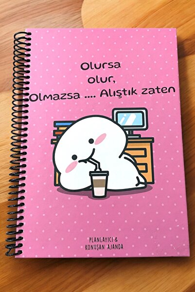 GÜZELYÜZ AVM Konuşan Ajanda 17x24 Olursa Olur Olmazsa Alıştık Sticker'lı Tari...