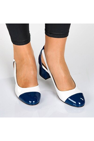 İriadam 40 - 41 - 42 - 43 - 44 15105 Blue Patent Leather White Patent Leather Large Size Shoes