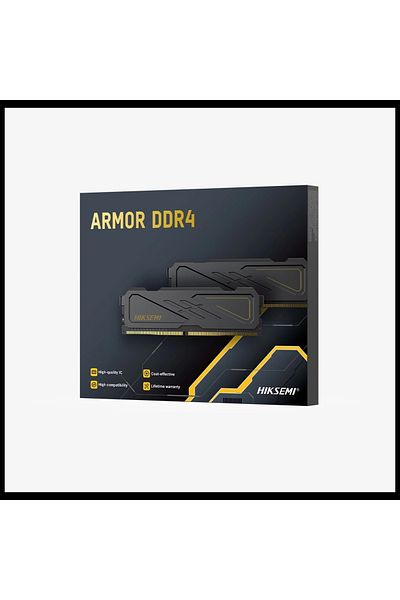 Hiksemi Hıksemi Armor Black Ddr4 Memory - 32Gb (2X16Gb), 3200Mhz, Cl22, Xmp 2.0, with Heatsink, Desktop