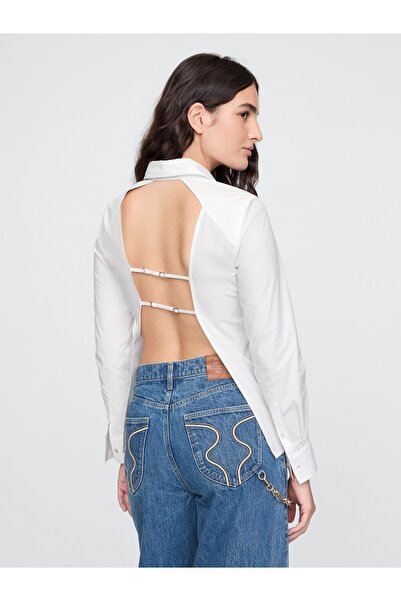 GAP Kadın Kırık Beyaz Gap × Cult Gaia Sırt Detaylı Classic Gömlek