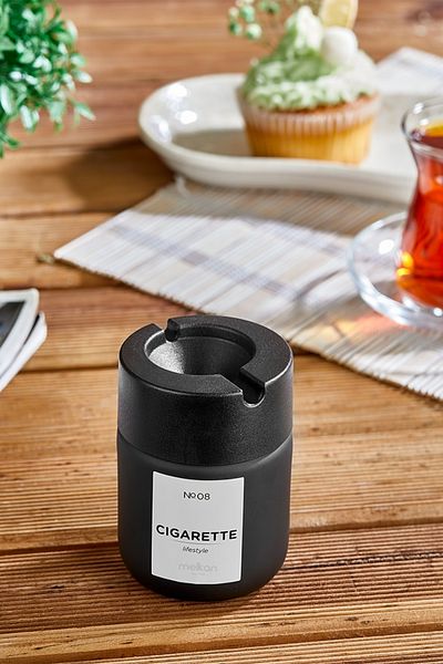 Melkan Home 425ml Cigarette Ashtray - Glass Ash Tray, Odorless Ashtray
