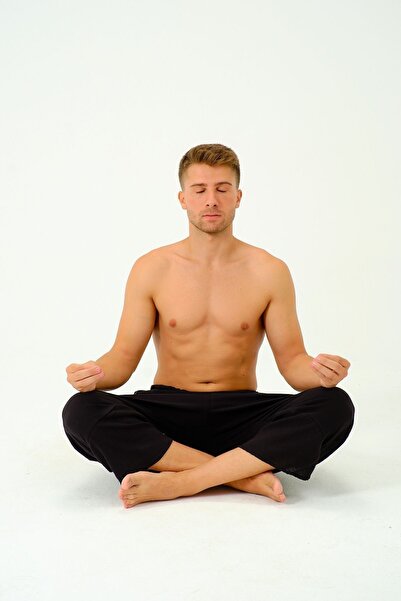 RELAXL %100 Pamuk Ince Kumaş Şile Bezi Siyah Modern Şalvar Yoga Meditasyon Kıyafeti