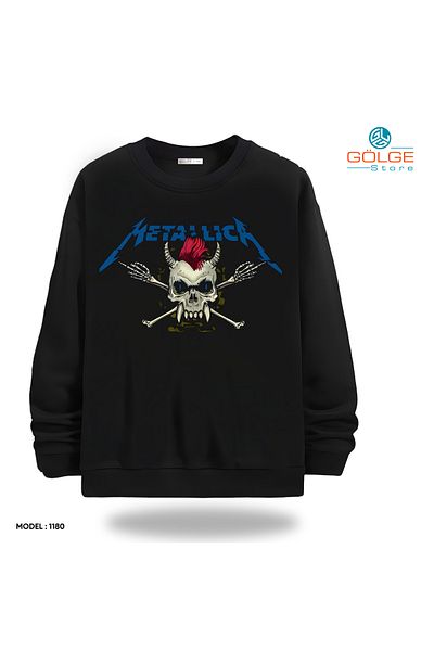 Gölge Store Infinite Rock Spirit: Metallica Image Sweatshirt Now in Stock |   Crew Neck Unisex Slimfit