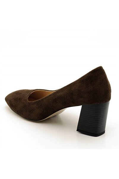 İriadam 40 - 41 - 42 - 43 - 44 2018 Brown Suede Heeled Large Size Women's Shoes