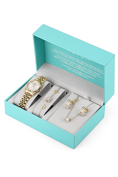Daniel Klein Dke.1.10799 Özel Hediye Seti Gold Renk Saat Bileklik Kolye Küpe