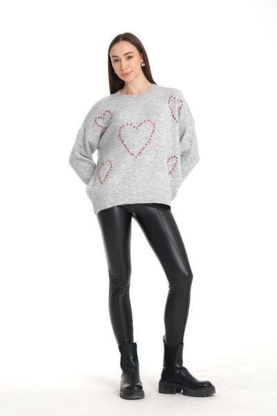 jöns since 1997 Pulover oversize model inimă de piatră pentru femei