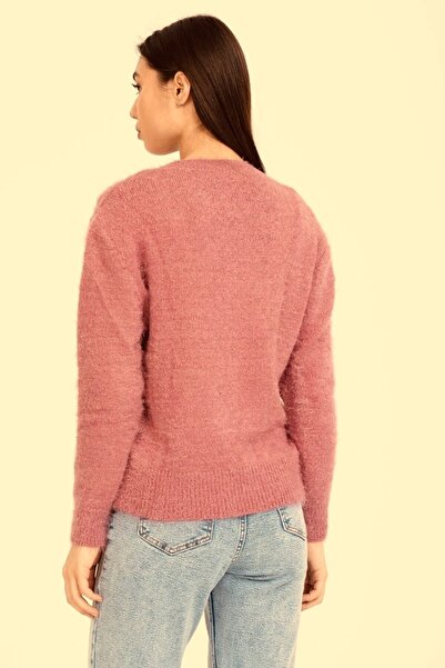 DTBUTİK Bisiklet Yaka Sakallı Triko Kadın Kazak