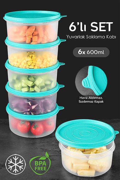 Meleni Home Green Food Stationary Food Storage Set of 6 - Organizer Organizer