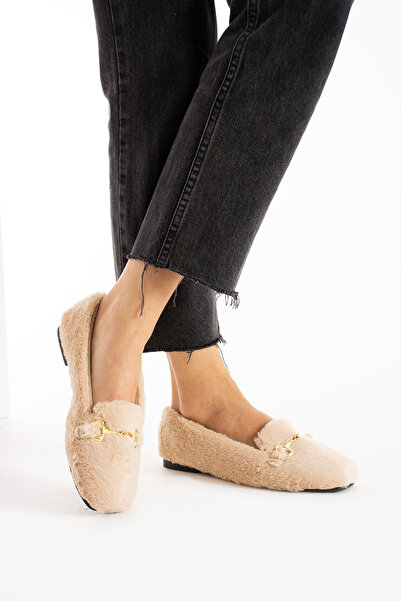 MODA Peluş Kadın Ev Babeti Ses Yapmaz Hafif Taban Panduf Ev Pandufu