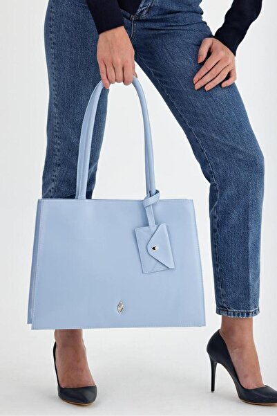 Aron Atelier Servietă pentru laptop și geantă de umăr zilnică Abella Bebe Blue pentru femei