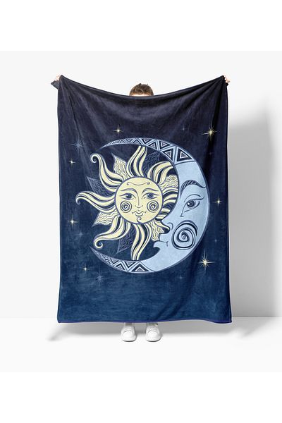 Erays Home Erayshome Moon & Sun Patterned Printed Polar TV Blanket