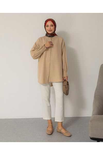 HAKKE Ribbed Sleeve Tunic