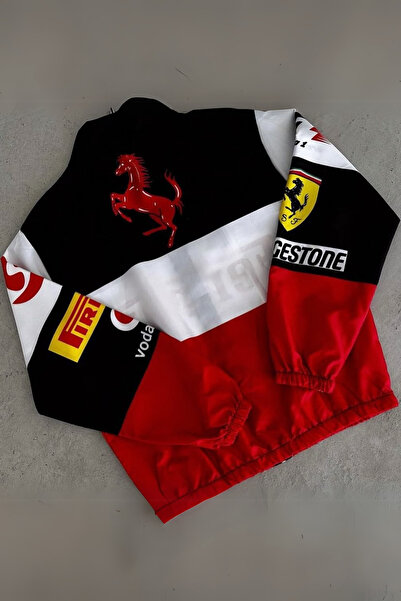 Köstebek Сегментирано яке Ferrari F1 Retro Parachute Bomber Jacket