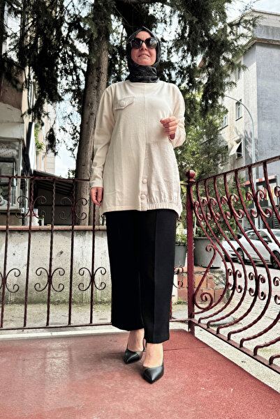 MissWhence Μαύρο Παντελόνι Kalem - Με Ελαστική Μέση και Τσέπες 36102