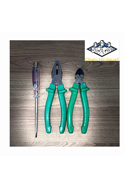 İzeltaş 3'LÜ SET 180mm PENSE 160mm YAN KESKİ 190mm KONTROL KALEMİ