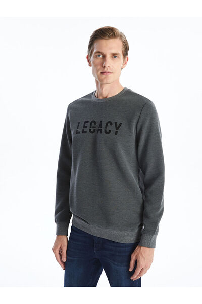 LC Waikiki LCW Велосипедний комір, довгі рукави, принт, чоловічий світшот