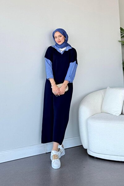 Şulemoda Giyim Muadil Elbise Lacivert