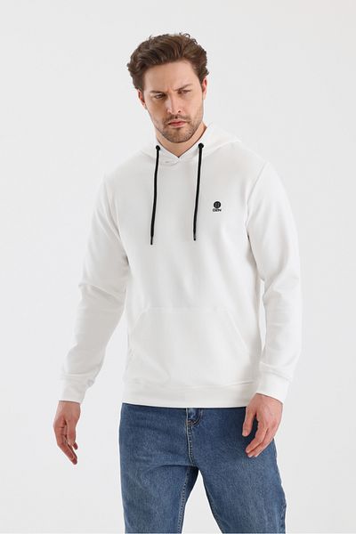 OZNGİYİM Cream Hooded Sweatshirt