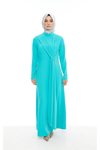 Setrms Mint Pile Ve Taş Detaylı Abiye Elbise 2425000