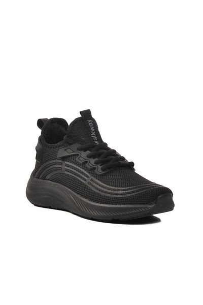 WALKWAY Black-Black Unisex Sports Shoes
