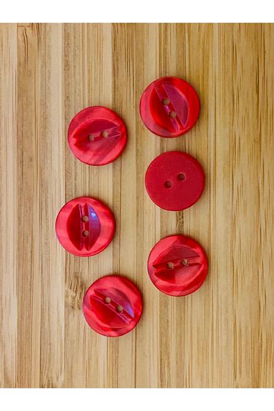 Öztürk Cardigan, Vest, Entari, Ferace and Pant Mother of Pearl Button. 18mm. 6 Pkt. Color: Red.