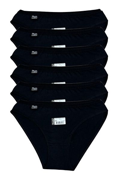Nana & Mayka Moda Pachet de 6 chiloți slip bikini pentru femei Tutku - bumbac pieptănat elastan, croială dreaptă S-M-L, 715
