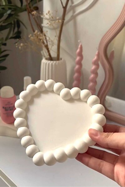 DECORATİF Decorative Heart Shaped Jewelry Plate with Bead Detail - Accessory ...