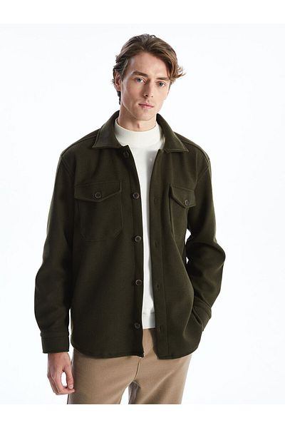 LC Waikiki Regular Fit Long Sleeve Stamped Men's Shirt Jacket