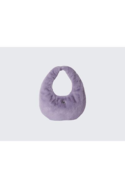 United Colors of Benetton Γυναικεία λιλά μπροστινή μεγάλη τσάντα με λεπτομέρε...