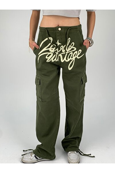 KOTOLOG Önü Baskılı Bel Paça Birit’li Belden Ayarlanabilir 4 Mevsim Patolon