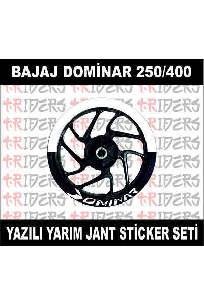 TRİDERS Dominar 250/400 Uyumlu  Yarım Jant Şeridi Dominar Yazılı BEYAZ