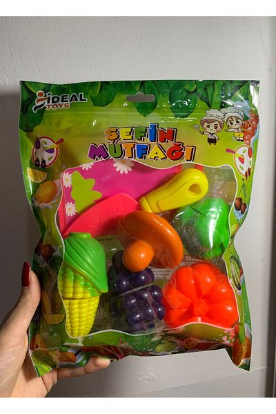 abnturk 12 Pieces Fruit Vegetable Cutting Game Set Toy Kitchen Tools
