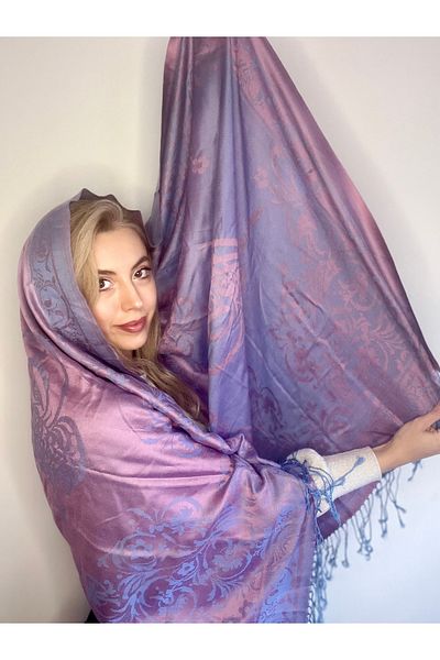 Çeşme Home Women's Cashmere and Silk Mixed Original Pashmina Shawl Scarf